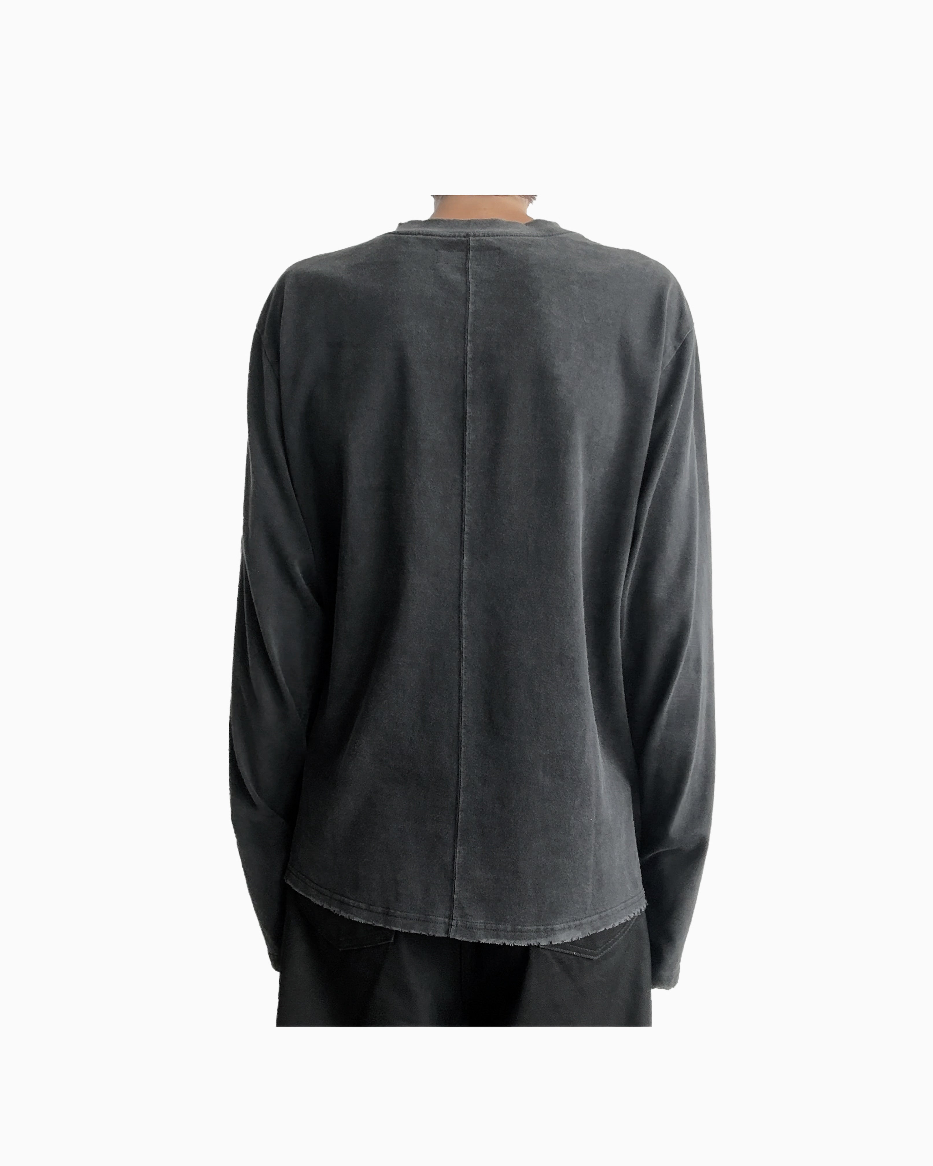 【新品】CRONOS Patchwork long sleeveT BLACK CRONOS Patchwork sweatshirt【BLACK】